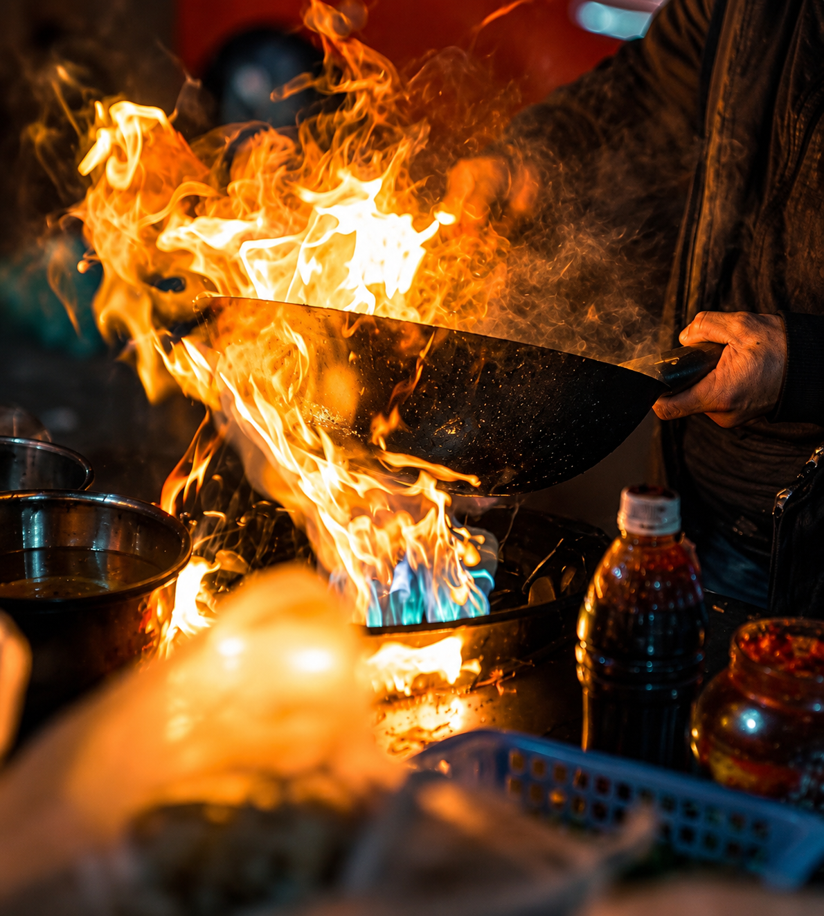 Singapore hawker centre atmosphere
