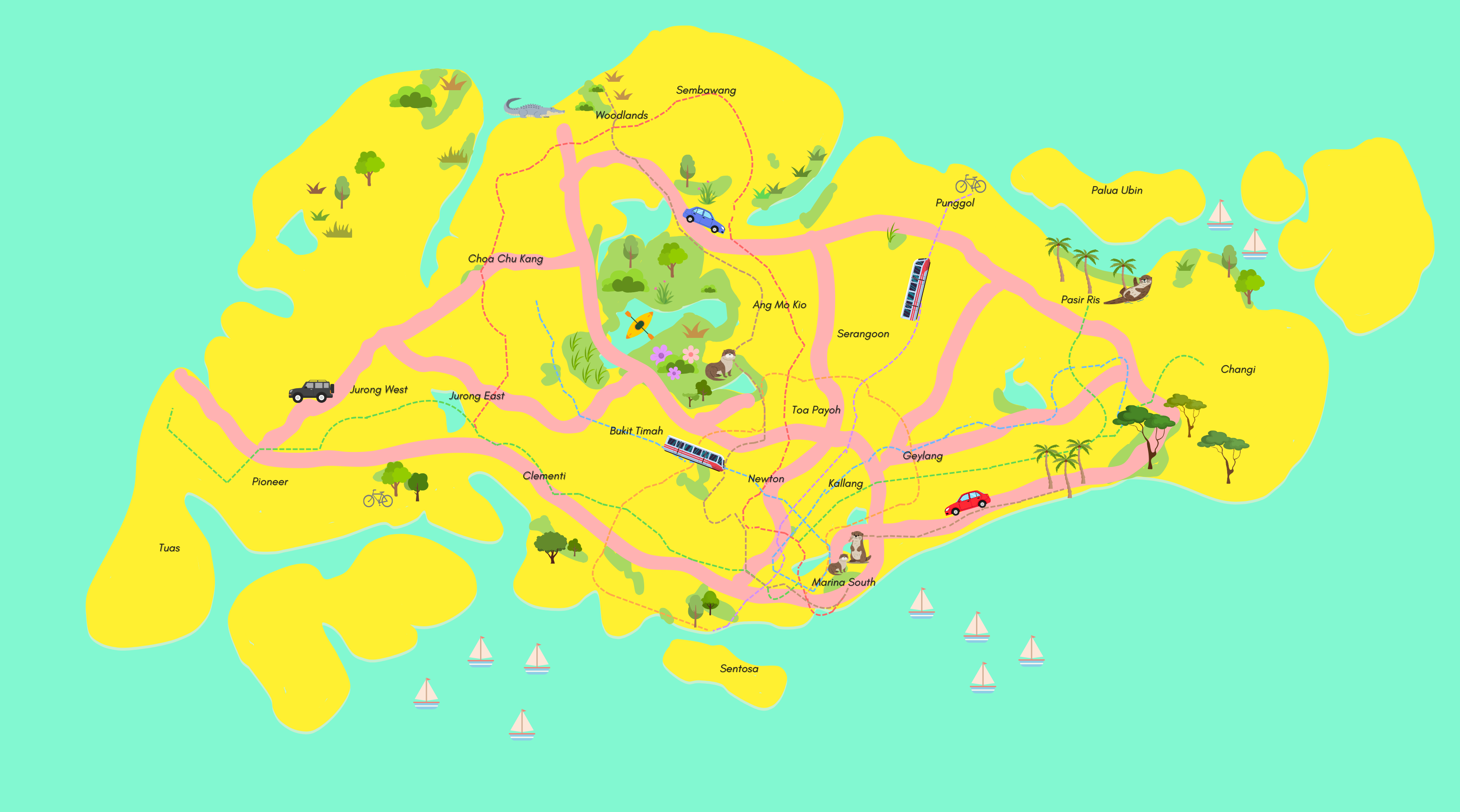 Singapore hawker map